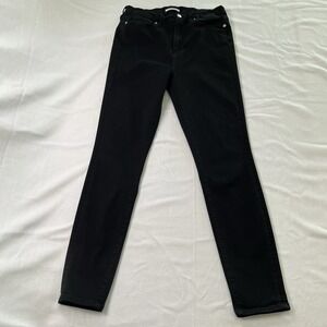 Good American Black Stretch Jeans Women 12/31 Good Waist Skinny High Rise